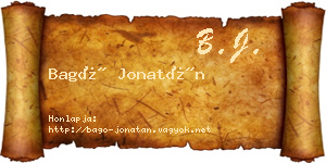 Bagó Jonatán névjegykártya